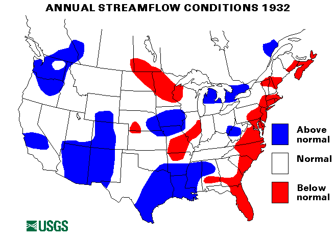 National Water Conditions Map - water year 1932