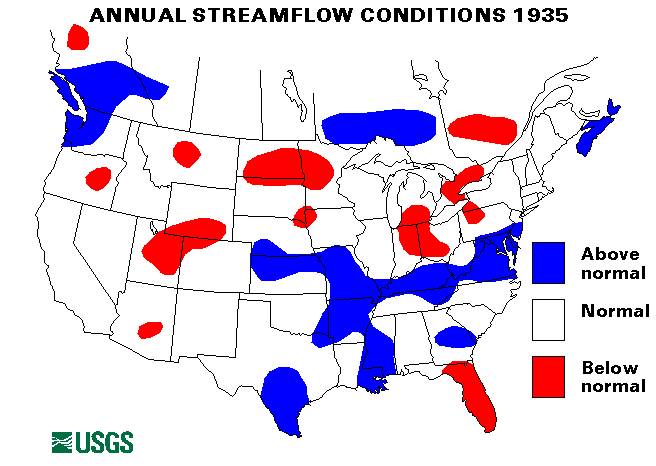 National Water Conditions Map - water year 1935