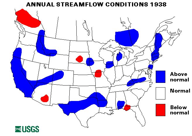 National Water Conditions Map - water year 1938