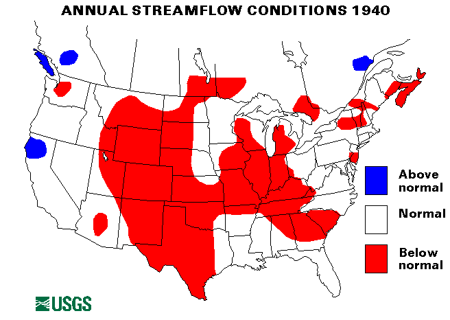 National Water Conditions Map - water year 1940