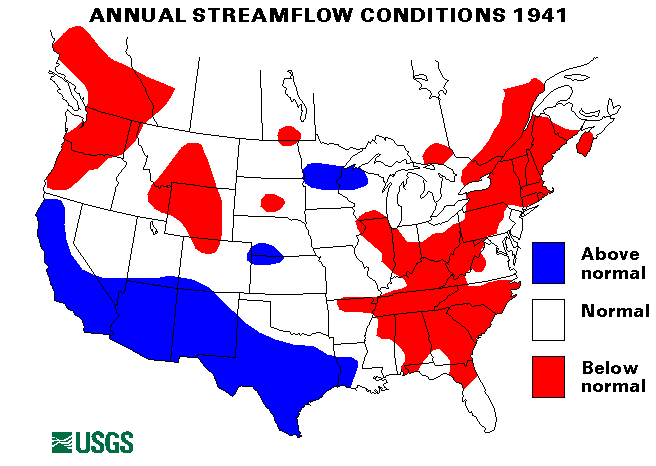 National Water Conditions Map - water year 1941