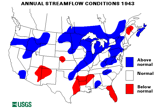 National Water Conditions Map - water year 1943
