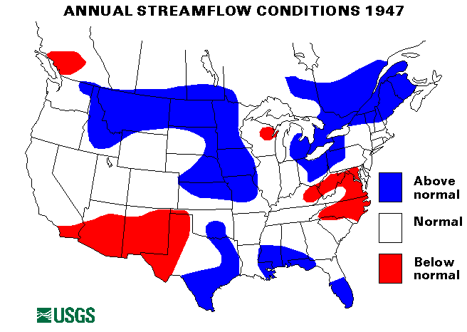 National Water Conditions Map - water year 1947