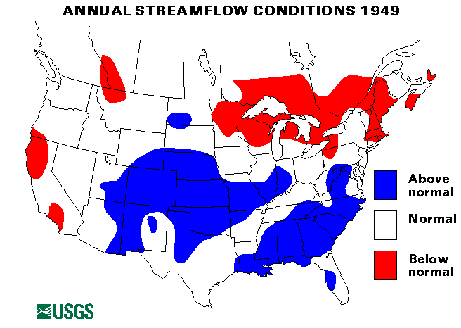 National Water Conditions Map - water year 1949