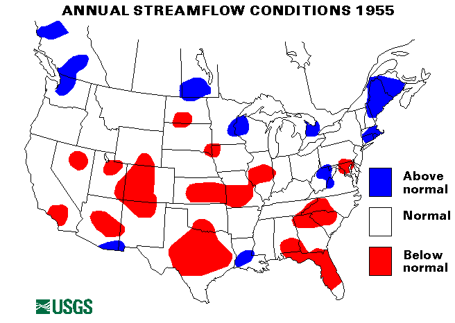 National Water Conditions Map - water year 1955