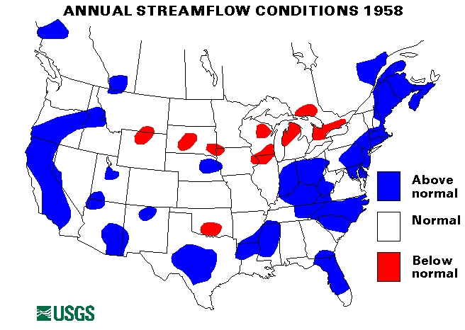 National Water Conditions Map - water year 1958