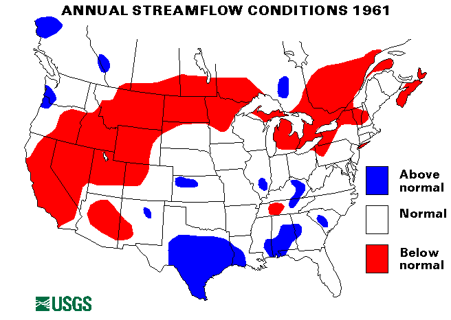 National Water Conditions Map - water year 1961
