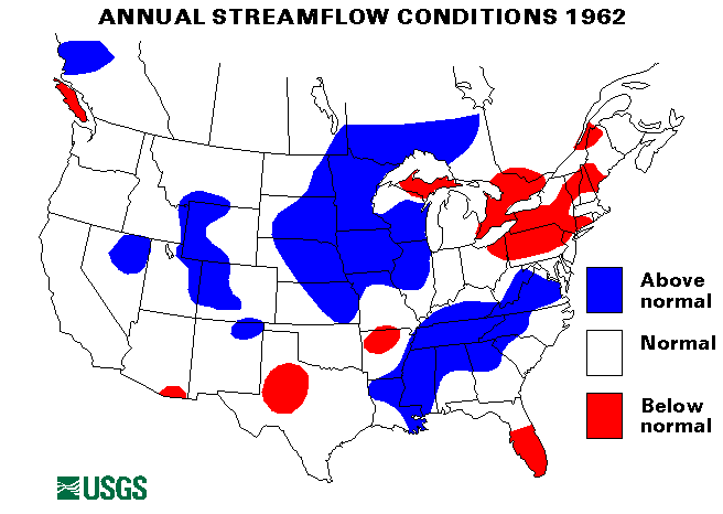 National Water Conditions Map - water year 1962