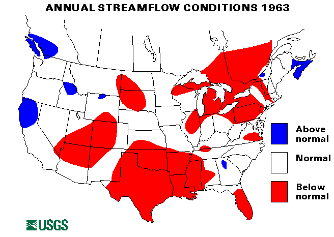 National Water Conditions Map - water year 1963