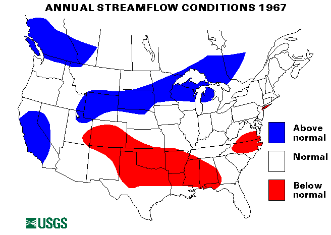 National Water Conditions Map - water year 1967