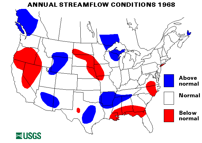 National Water Conditions Map - water year 1968