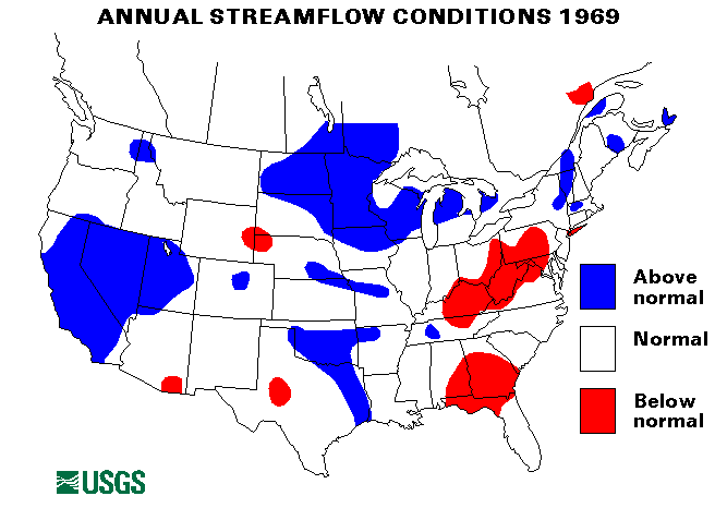National Water Conditions Map - water year 1969