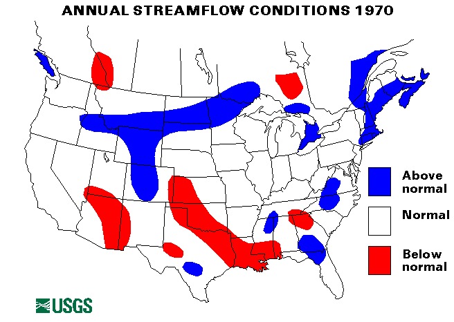 National Water Conditions Map - water year 1970