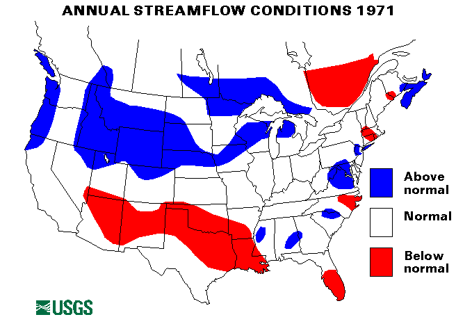 National Water Conditions Map - water year 1971