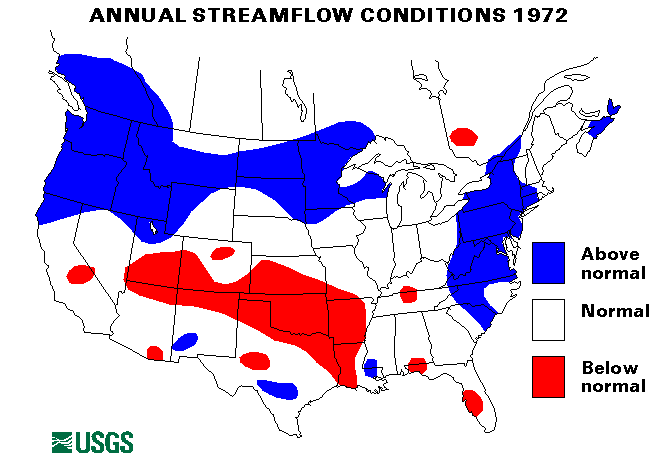 National Water Conditions Map - water year 1972