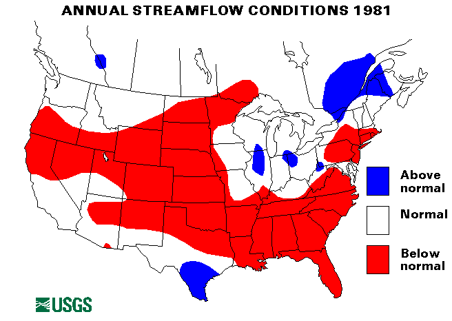 National Water Conditions Map - water year 1981