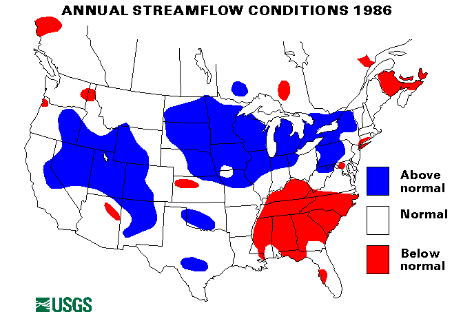 National Water Conditions Map - water year 1986