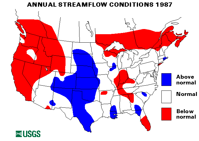 National Water Conditions Map - water year 1987