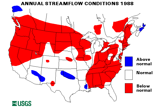 National Water Conditions Map - water year 1988