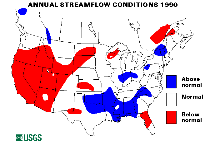 National Water Conditions Map - water year 1990