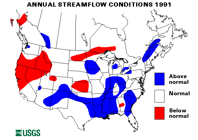 National Water Conditions Map - water year 1991