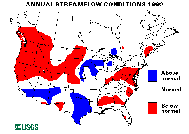 National Water Conditions Map - water year 1992