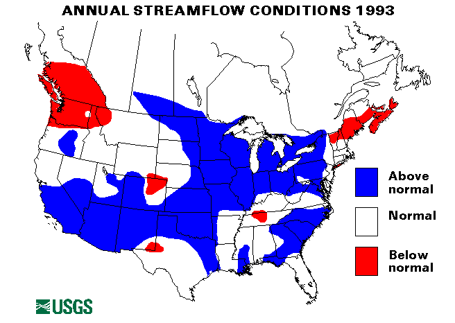 National Water Conditions Map - water year 1993