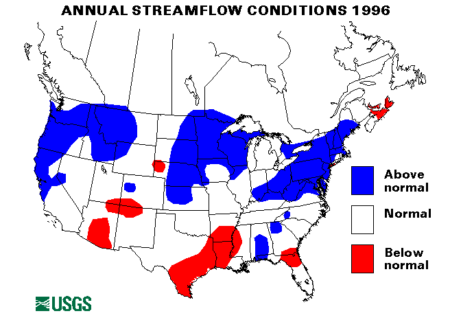 National Water Conditions Map - water year 1996