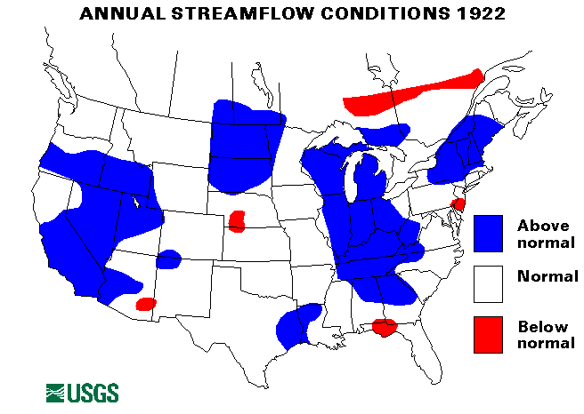 National Water Conditions Map - water year 1922