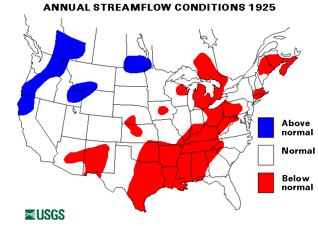 National Water Conditions Map - water year 1925