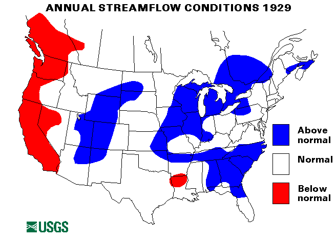 National Water Conditions Map - water year 1929