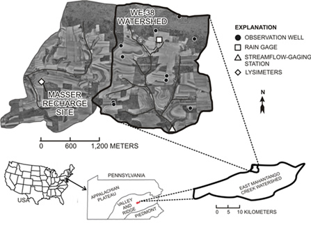 Figure 1.  Location of the WE-38 Research Watershed