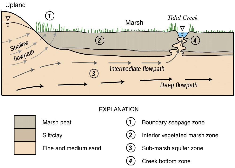 Ground-water flowpaths and discharge locations