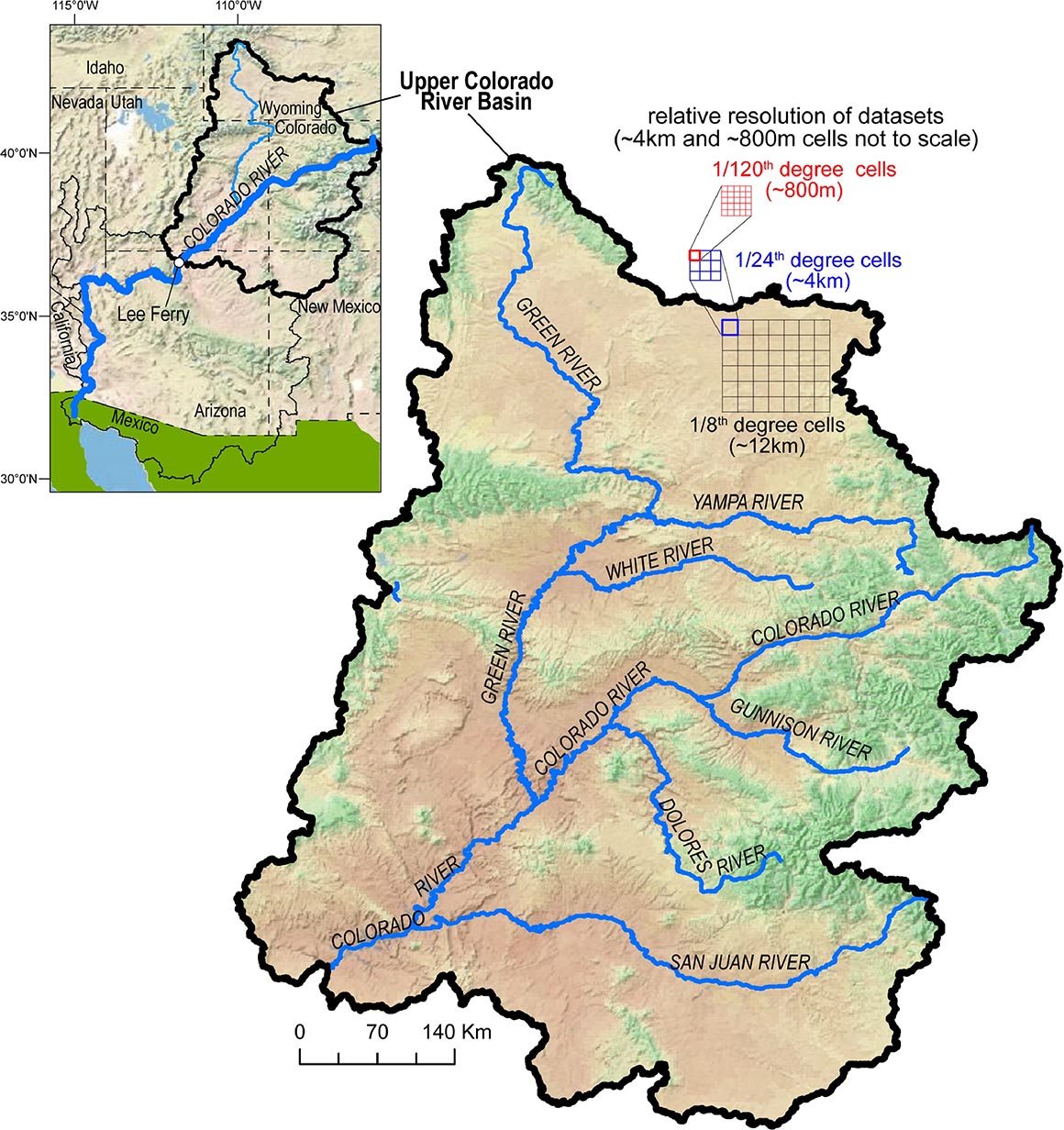  [ Map of upper Colorado River basin study area ]