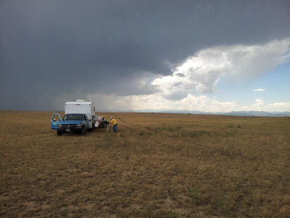 Photo of USGS scientists working in the field