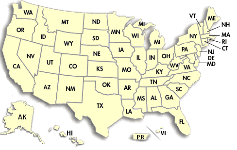 Map to choose a state (use the text list further down)