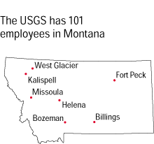 Map showing USGS offices within Montana.