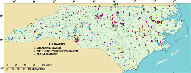 Figure 2: Map of USGS streamflow gaging stations