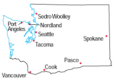 Map showing locations of USGS offices.