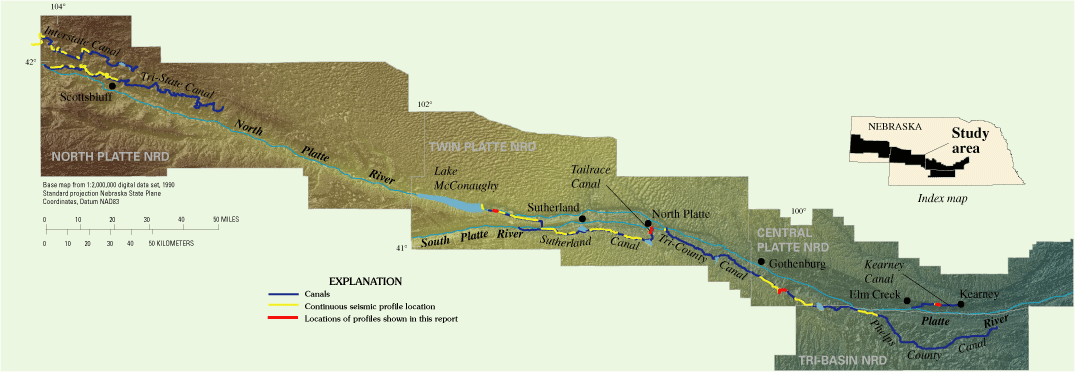 Location of study area, including major rivers, and canals.