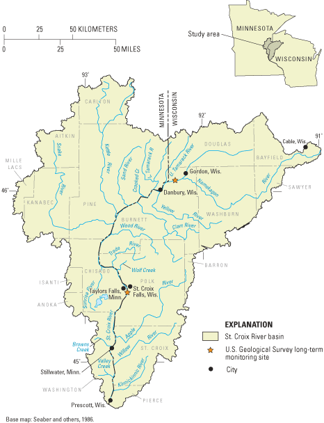 Monitoring sites on the St. Croix River
