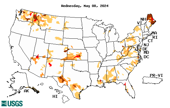 usgs drought watch map