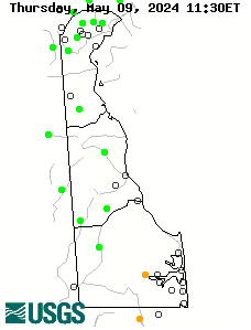 Map of flood and high flow condition (Delaware)