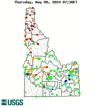 Map of flood and high flow condition (Idaho)