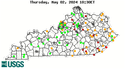 Map of flood and high flow condition (Kentucky)
