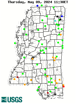 Map of flood and high flow condition (Mississippi)