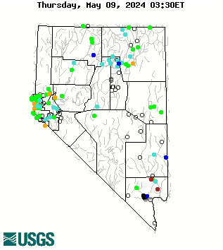 Map of flood and high flow condition (Nevada)