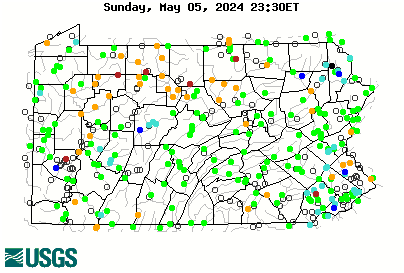 Map of flood and high flow condition (Pennsylvania)