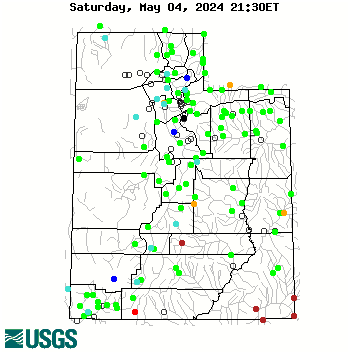 Map of flood and high flow condition (Utah)