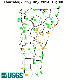 Map of flood and high flow condition (Vermont)